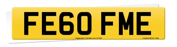 Registration number FE60 FME